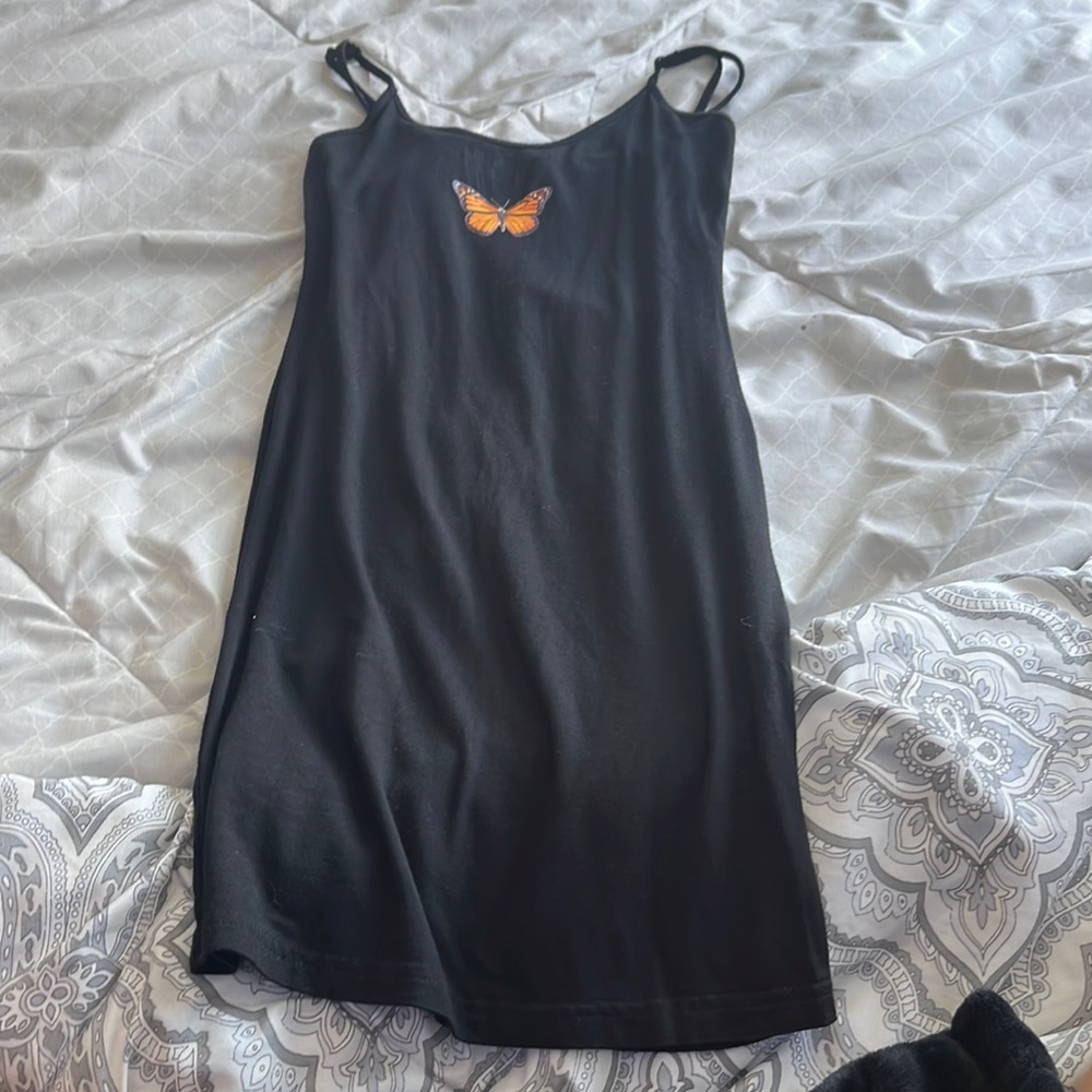 black simple mini dress